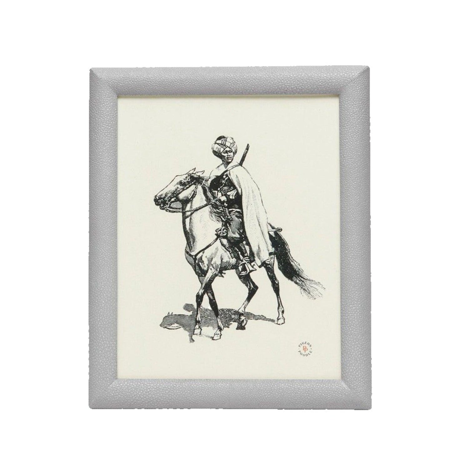 Pigeon & Poodle Faux Shagreen Oxford Frame in Ash Grey - Picture Frames - The Well Appointed House