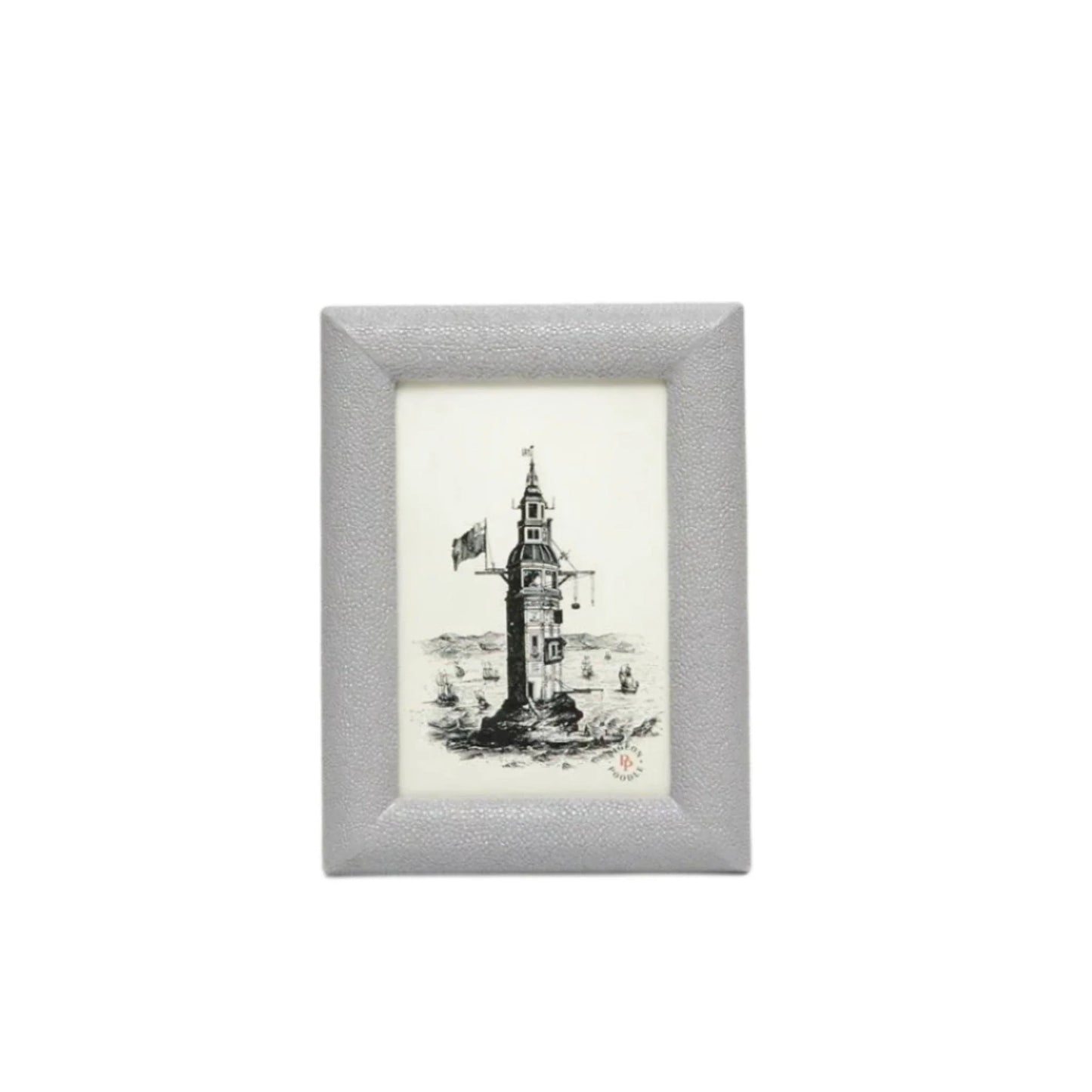 Pigeon & Poodle Faux Shagreen Oxford Frame in Ash Grey - Picture Frames - The Well Appointed House