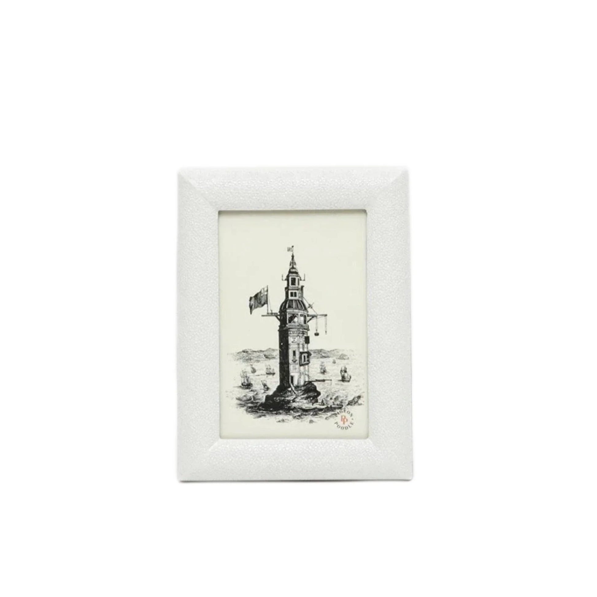 Pigeon & Poodle Faux Shagreen Oxford Frame in Blanc - Picture Frames - The Well Appointed House