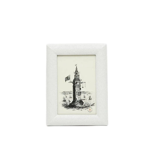 Pigeon & Poodle Faux Shagreen Oxford Frame in Blanc - Picture Frames - The Well Appointed House