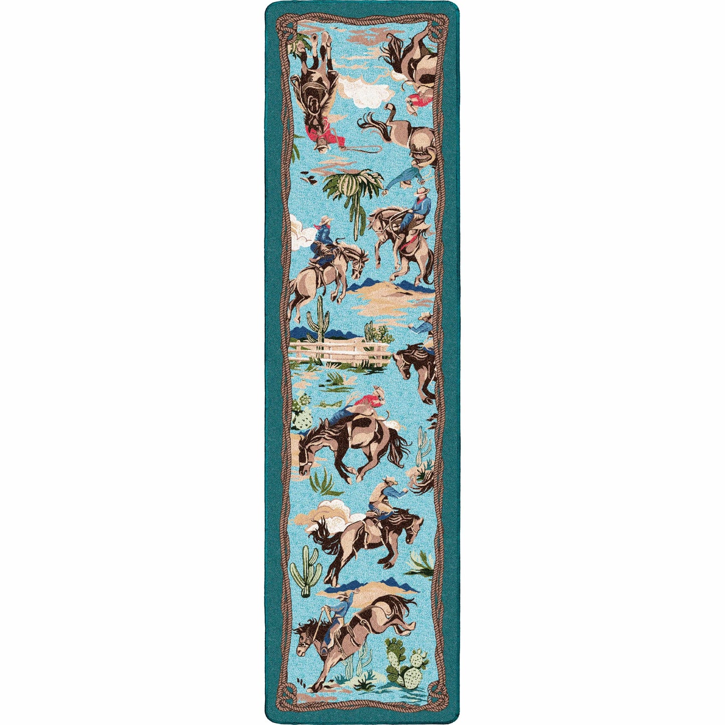 Retro cowboy blue area RUG
