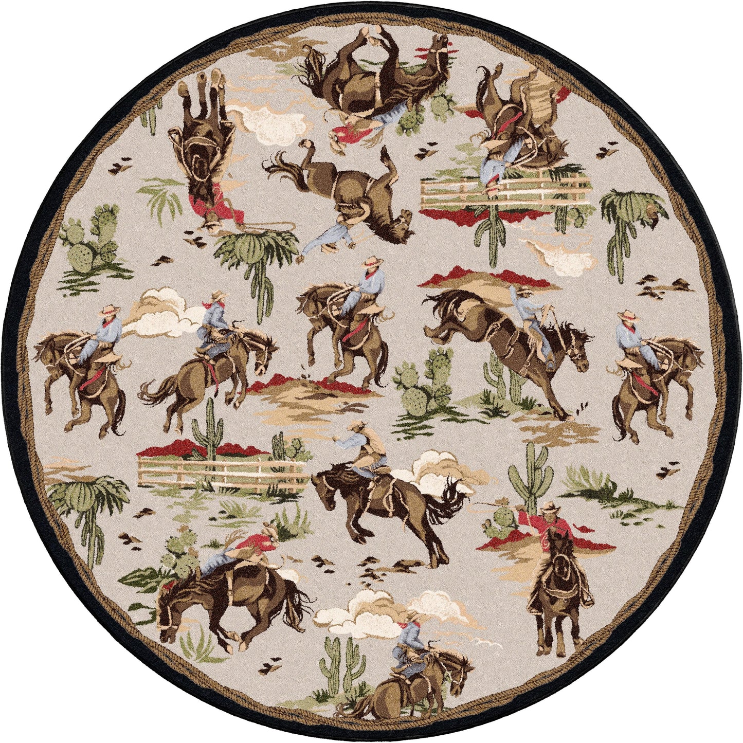Retro cowboy natural area RUG