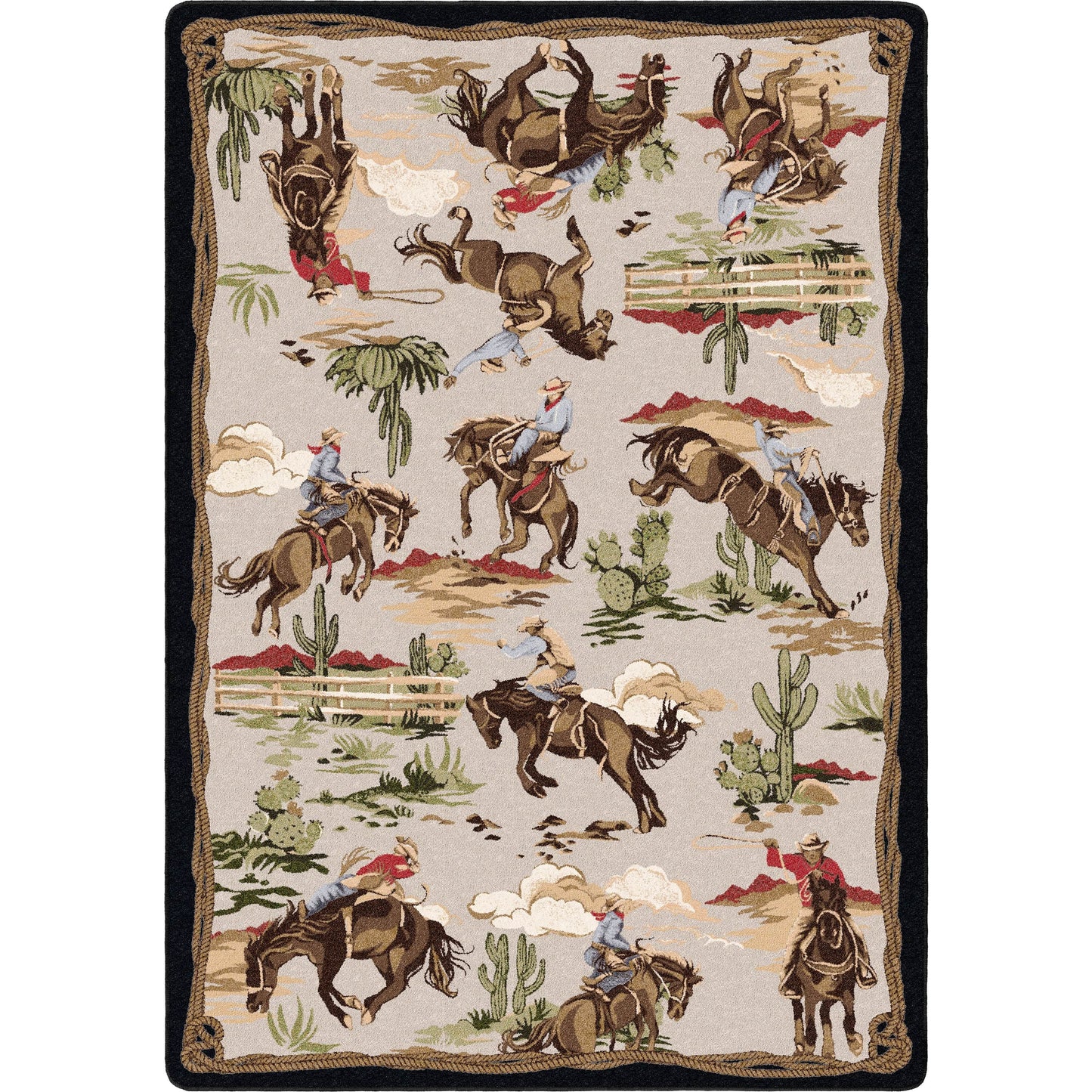 Retro cowboy natural area RUG