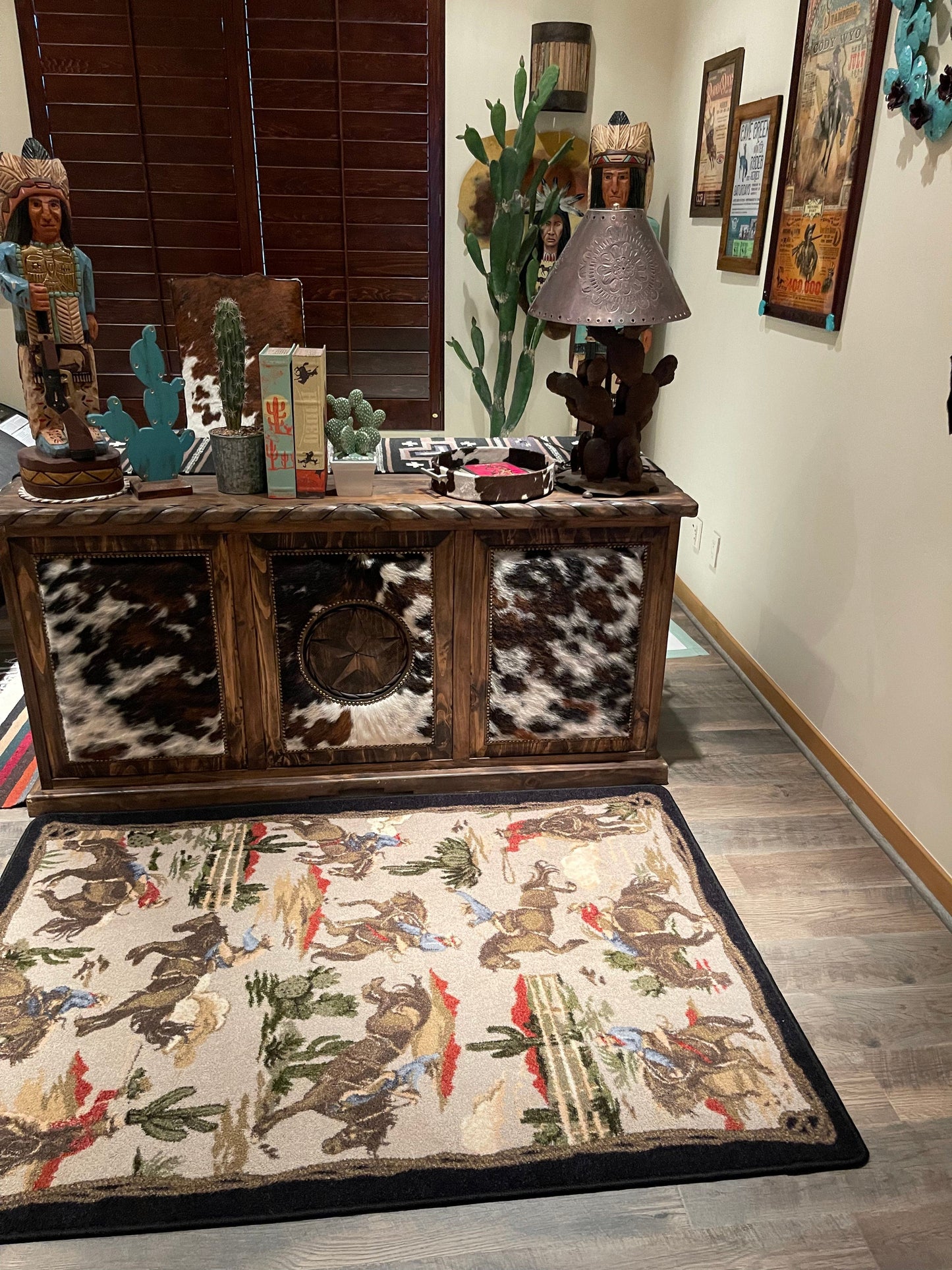 Retro cowboy natural area RUG