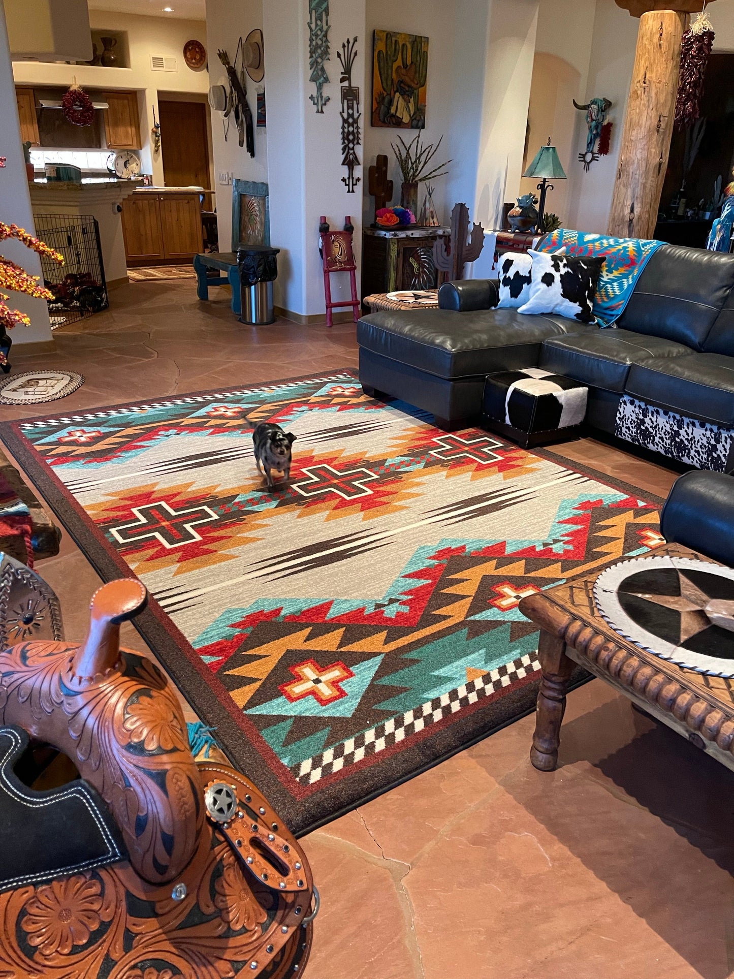 Rustic cross Electric area RUG