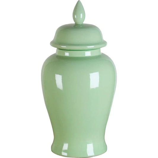 Small Lime Green Porcelain Temple Jar