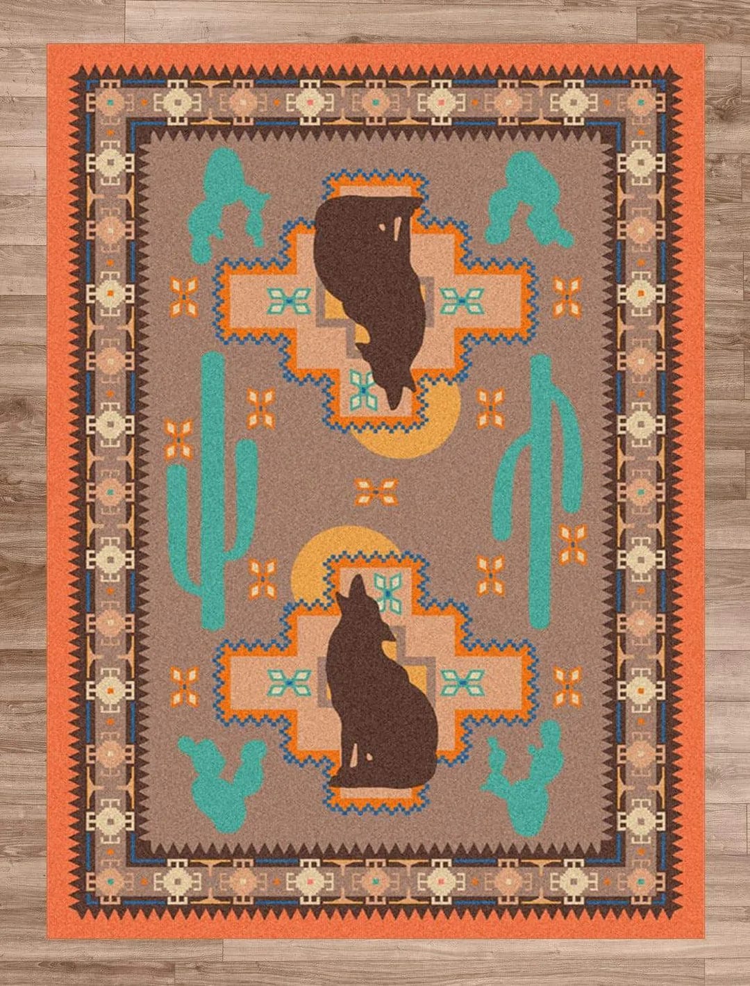 Southwest cactus coyote area RUG