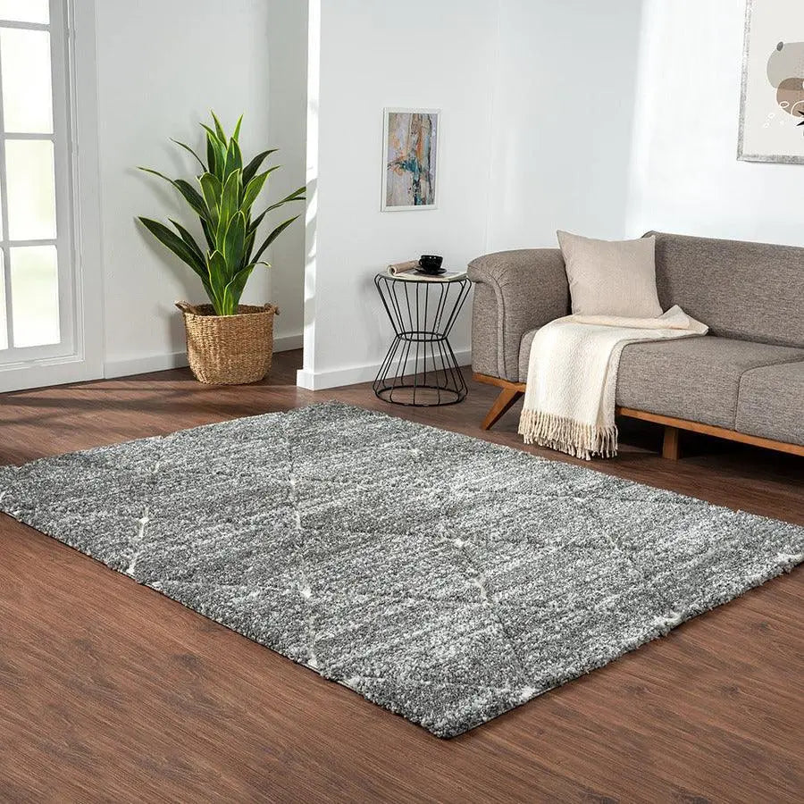 Talas Trellis Area Rug in Grey and Cream Grey|Cream MP35-8037