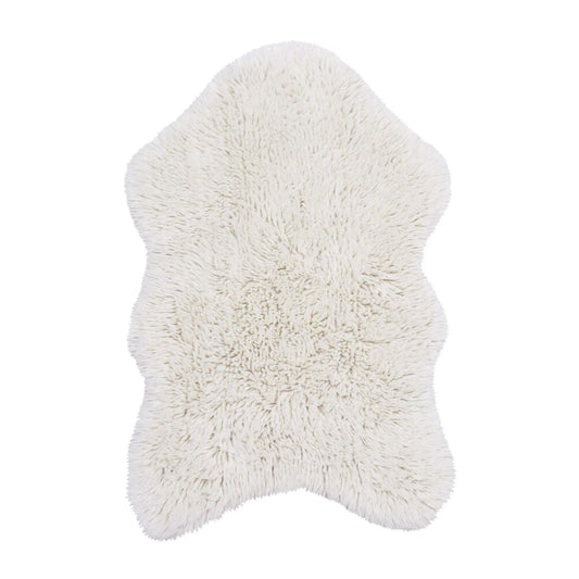 Washable Woolable White Sheep Hide Shaped Rug for Kids